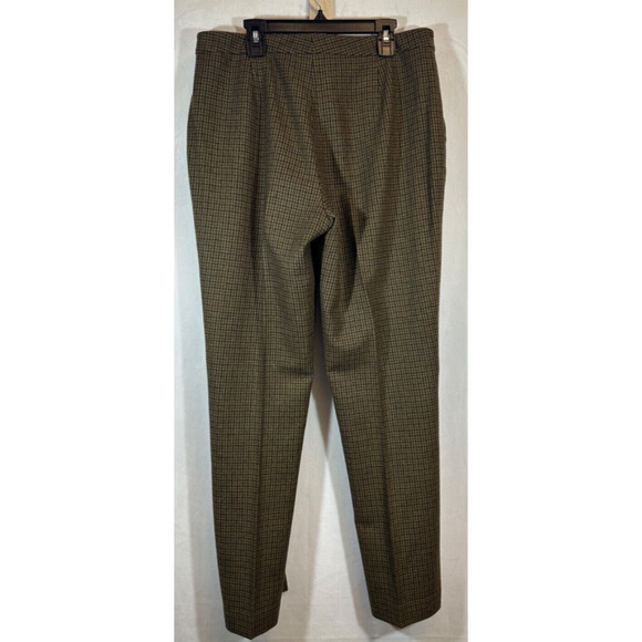 Lauren Ralph Lauren 8 Houndstooth Flat Front Merino Wool Lined Pants Career C17 - Picture 3 of 7